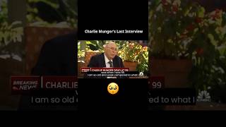 Charlie Mungers last interview shorts [upl. by Griggs]