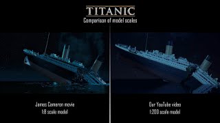 Titanic splits and sinks  James Camerons 200 million movie VS our 1000 miniature Comparison [upl. by Veno]