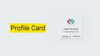 HTML CSS Profile Card  3 Minutes Tutorial [upl. by Mohun495]