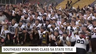 2024 IHSAA class 5A state football championship results Valley vs Southeast Polk [upl. by Aeneus]