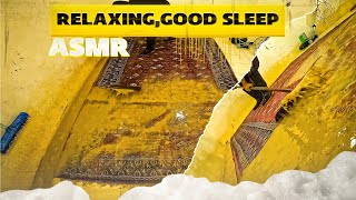 Washing a relaxing mud rug for ASMR satisfying asmrsounds tiles [upl. by Drawoh]