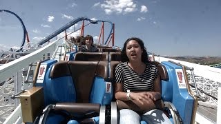 Twisted Colossus at Six Flags Magic Mountain Rider POV RAW Footage [upl. by Anagrom]