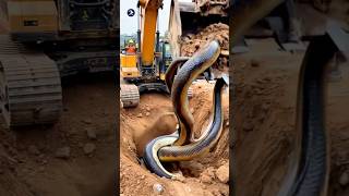 Excavator Strike Giant Python wildlifesnakepython Python encounterunexpected discovery [upl. by Walcoff885]