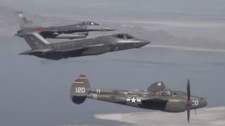 F35 Lightning 2 and P38 Lightning Heritage Flight [upl. by Elliott]