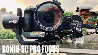 DJI RONINSC PRO FOCUS MOTOR SETUP AND DEMO ON PANASONIC GH5 [upl. by Xymenes]