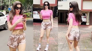 Giorgia Andriani Spotted Outside Gym In Bandra  GiorgiaAndriani  Bollywood Mastiz [upl. by Newcomer]