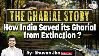 How are India’s Critically Endangered Gharials being Conserved  UPSC GS3 [upl. by Steddman401]