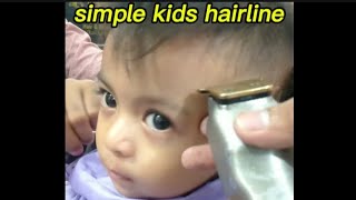 cute kids haircut ASMR simple hairline good idea for your boy  garis rambut anak simpel [upl. by Naraj]