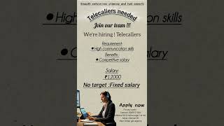 Telecallers needed Chennai adyar fixed salary No target Call 6369311584 [upl. by Close36]