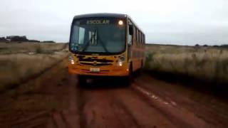 Ônibus Escolar na Estrada para o Jacaquá AlegreteRS [upl. by Barbi677]