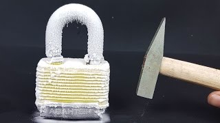 Science Experiment LIQUID NITROGEN vs LOCK [upl. by Rednazxela102]