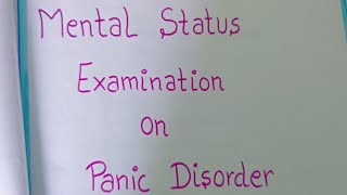 mental status examination on panic disordermhngnm nursing medical bscnursing nursingstudent [upl. by Spohr]