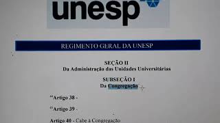 QUESTÃO de prova anterior de Concurso público Unesp  banca VUNESP  REGIMENTO GERAL DA UNESP [upl. by Finegan]