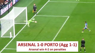 Arsenal 10 Porto Agg 11  Penalties amp Celebrations [upl. by Sibyl]