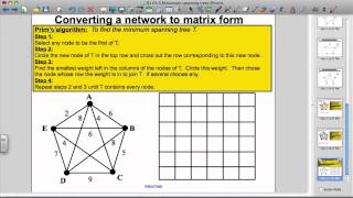 Prims Algorithm Decision Maths 1 [upl. by Ocsisnarf614]