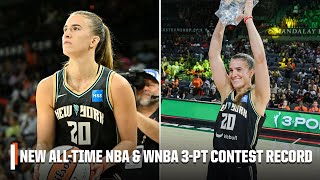 Sabrina Ionescu breaks ALLTIME 3Point Contest record for WNBA amp NBA 🤯  WNBA on ESPN [upl. by Hauhsoj913]