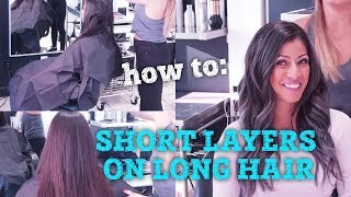 how to create SHORT LAYERS on LONG hair [upl. by Agle]