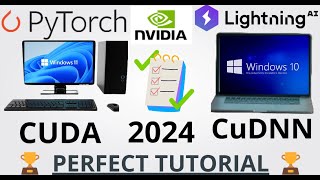 Cómo instalar CUDA cuDNN PyTorch Lightning SIN ERRORES en Windows para cualquier GPU  2024 [upl. by Wrightson919]