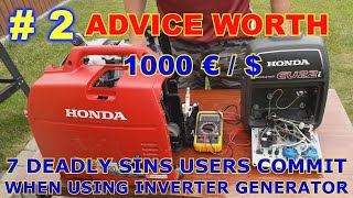 Advice Worth 1000 €   INVERTER GENERATOR 7 Deadly SINS Users Commit Using Inverters HONDA EU22i [upl. by Holly-Anne]