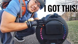 I Learn How to Ride My First EUC Electric Unicycle vs Onewheel [upl. by Fronia177]