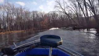 Bass boat crashing into shore [upl. by Ydda]