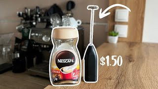 How to make Latte Art with IKEA Frother and Instant Coffee [upl. by Elvis]