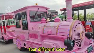 Trackless train delivered smoothlySanchuan amusement rides Customer feedback video train [upl. by Rasaec294]