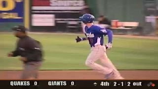 Rancho Cucamongas Bellinger hits tworun homer [upl. by Llednik241]