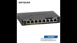 GS308P Netgear 300 Series 8 Port Gigabit Ethernet Unmanaged Switch with 4Port PoE GS308P [upl. by Solegnave]