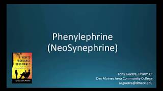 CC How to Pronounce phenylephrine NeoSynephrine Backbuilding Pharmacology [upl. by Emmet]