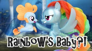 RAINBOW DASHS BABY MLP Baby Seapony Mermaid My Little Pony Skit  MLP Fever [upl. by Kilah]