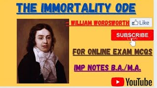 The Immortality ode by William Wordsworth mcqsShort questions englishlitratureEngliterature mcqs [upl. by Clint]