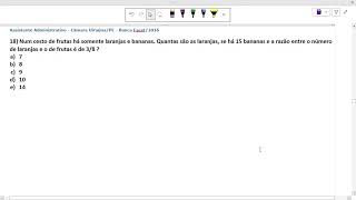 CONCURSO CÂMARA UIRAÚNA  PE PROVA DA BANCA FACET  ASSISTENTE ADMINISTRATIVO  QUESTÃO 18° [upl. by Komara45]