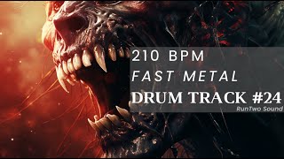 210 BPM  Hard Hitting Metal Drum Track [upl. by Hsemar399]