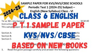 CLASS 6 ENGLISH PT 1  202425 SAMPLE PAPER  KV  CBSE POORVI  KENDRYA VIDYALAYA P T 1 2024 [upl. by Utica597]