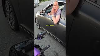 Biker calls out crazy driver 😤 part 1 MeRideBike [upl. by Ellinet]