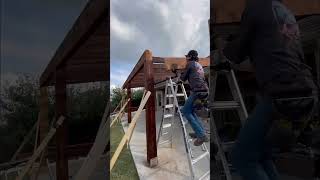 30x14 SkyPoly Pergola finished up in Plano Tx SkyLift roof risers SkyPoly Roof pergola [upl. by Ibbetson]