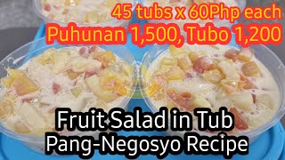 Fruit Salad PangNegosyo Recipe  with Costing  Malaki ang Kita [upl. by Broddy]