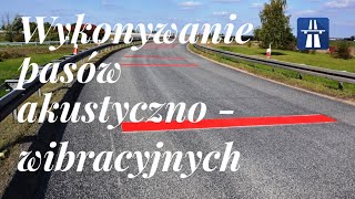 Wykonywanie pasów akustyczno  wibracyjnych na drodze [upl. by Alor503]