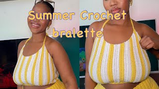 Crochet bralette Tutorial  Mihankushea [upl. by Naejamron]