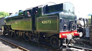 42073 BR Fairburn Tank Steam Loco Lakeside amp Haverthwaite Preserved Railway May 2018 [upl. by Amsirp216]