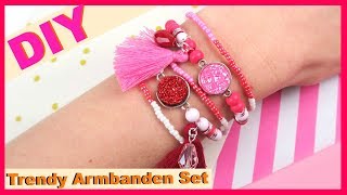 Trendy Roze Met Rode Armbandjes Van Elastiek Maken [upl. by Ahsuatan]