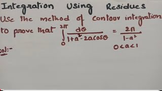 btechmathshub7050 Problem Using Residues Theorem  Integration Using Residues  Complex Analysis [upl. by Aldo]