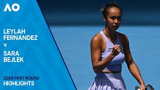 Leylah Fernandez v Sara Bejlek Highlights  Australian Open 2024 First Round [upl. by Lowney710]