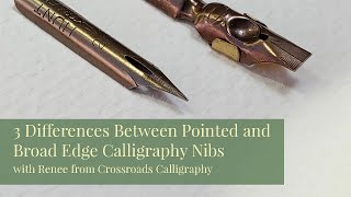 3 Differences Between Pointed and Broad Edge Calligraphy Nibs [upl. by Wolram594]