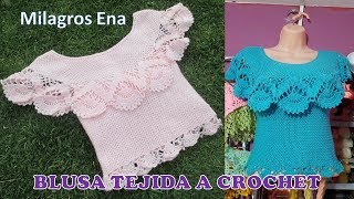 Blusa Tejida a Crochet para Verano parte 2 de 2 paso a paso en video tutorial [upl. by Copp]