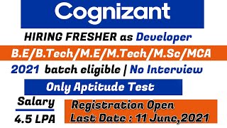 Cognizant Hiring Fresher As Genc Developer  Any Graduates  Superset CTS Aptitude test [upl. by Carmelle]