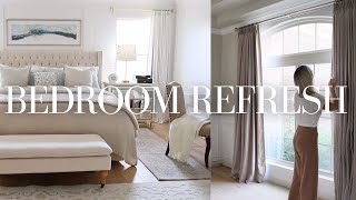 STUNNING BEDROOM TRANSFORMATION  MASTER BEDROOM REFRESH  DECORATE WITH ME [upl. by Anotyad]