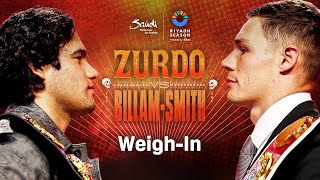 RIYADH SEASON LATINO NIGHT  GILBERTO ZURDO RAMIREZ VS CHRIS BILLAMSMITH WEIGH IN LIVE [upl. by Sasha]