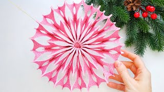 Christmas Decorations 🎄 DIY Foam Snowflake 🎄 Christmas craft idea [upl. by Cown]